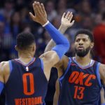 Paul George and Rusell Westbrook Oklahoma City Thunders